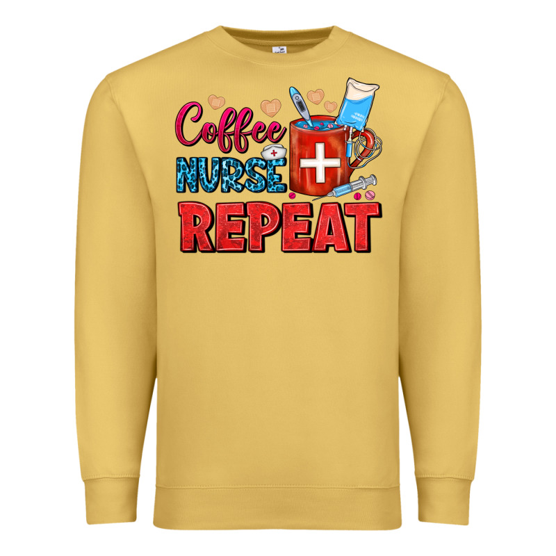 Coffee Nurse Repeat Premium Sweatshirt by FaDigitalArtStudio | Teevron