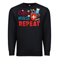 Black Coffee Nurse Repeat Premium Sweatshirt - FaDigitalArtStudio