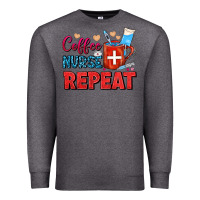 Charcoal Heather Coffee Nurse Repeat Premium Sweatshirt - FaDigitalArtStudio
