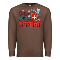 Chestnut Coffee Nurse Repeat Premium Sweatshirt - FaDigitalArtStudio