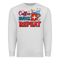 Dove Grey Coffee Nurse Repeat Premium Sweatshirt - FaDigitalArtStudio