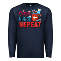 Navy Coffee Nurse Repeat Premium Sweatshirt - FaDigitalArtStudio