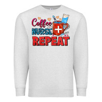Oatmeal Heather Coffee Nurse Repeat Premium Sweatshirt - FaDigitalArtStudio