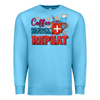 Ocean Blue Coffee Nurse Repeat Premium Sweatshirt - FaDigitalArtStudio