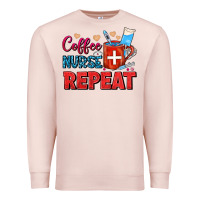 Pale Pink Coffee Nurse Repeat Premium Sweatshirt - FaDigitalArtStudio