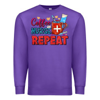 Purple Coffee Nurse Repeat Premium Sweatshirt - FaDigitalArtStudio
