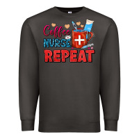 Smoke Coffee Nurse Repeat Premium Sweatshirt - FaDigitalArtStudio