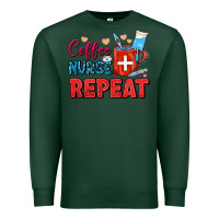 Sports Green Coffee Nurse Repeat Premium Sweatshirt - FaDigitalArtStudio