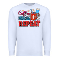 White Coffee Nurse Repeat Premium Sweatshirt - FaDigitalArtStudio