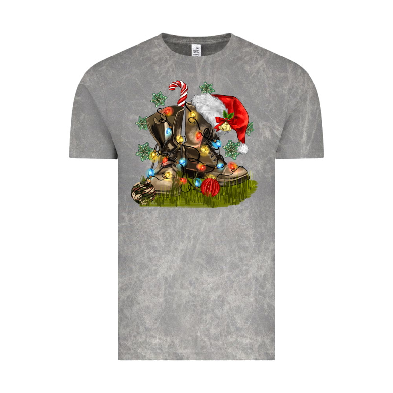 Christmas Soldier Veteran Boots Vintage Tee by MaliasSmallBusiness | Teevron