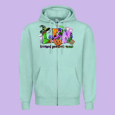 Lpn Licensed Practical Nurse Zipper Hoodie Designed By Cowgirlartshop