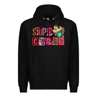 Black stupid cupid with cupid olivia Premium Hoodie - OliviaCreatesArt
