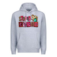 Heather Grey stupid cupid with cupid olivia Premium Hoodie - OliviaCreatesArt