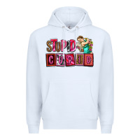 White stupid cupid with cupid olivia Premium Hoodie - OliviaCreatesArt