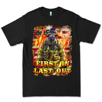 Black First In last Out Firefighter Premium Tee - LillyAllenDesigns