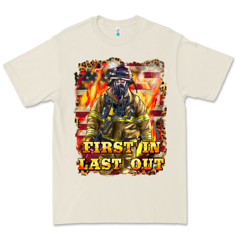 First In Last Out Firefighter Premium Tee by LillyAllenDesigns | Teevron