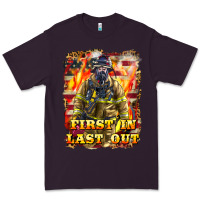 Plum First In last Out Firefighter Premium Tee - LillyAllenDesigns