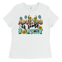 White adulting is some bullshit Ladies Tee - NancyCooperArtShop