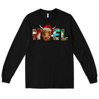 Black noel highland cow Long Sleeve Tee - Jasminsmagicworld