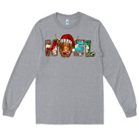 Heather Grey noel highland cow Long Sleeve Tee - Jasminsmagicworld