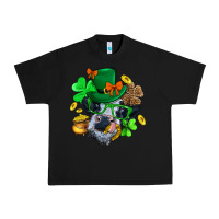 Black St. Patrick Cow Clover Urban Heavy Tee - BundleAndBundleShop