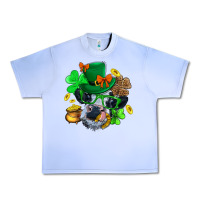Grape Ice St. Patrick Cow Clover Urban Heavy Tee - BundleAndBundleShop