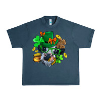 Midnight Navy St. Patrick Cow Clover Urban Heavy Tee - BundleAndBundleShop