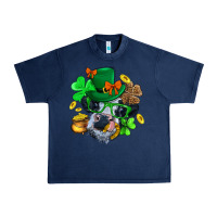 Navy St. Patrick Cow Clover Urban Heavy Tee - BundleAndBundleShop