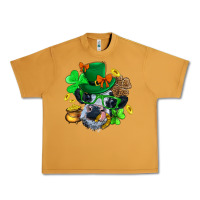 Peanut Butter St. Patrick Cow Clover Urban Heavy Tee - BundleAndBundleShop