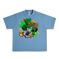 Pebble Blue St. Patrick Cow Clover Urban Heavy Tee - BundleAndBundleShop
