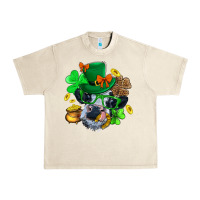 Sandshell St. Patrick Cow Clover Urban Heavy Tee - BundleAndBundleShop