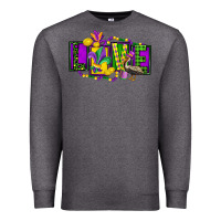 Charcoal Heather mardi gras love Premium Sweatshirt - FaDigitalArtStudio