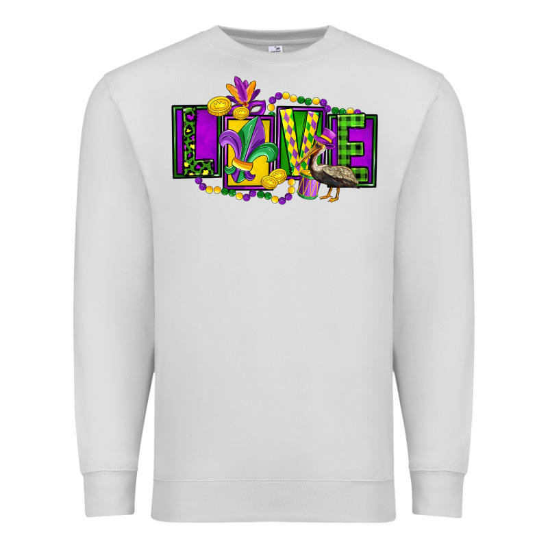 Mardi Gras Love Premium Sweatshirt by FaDigitalArtStudio | Teevron