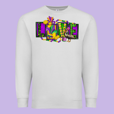 Mardi Gras Love Premium Sweatshirt Designed By Fadigitalartstudio