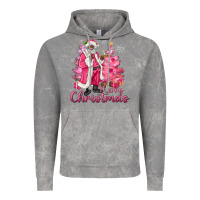 Cloud Rock Pink Merry Christmas Black Santa Vintage Hoodie - MaliasSmallBusiness