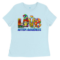 Baby Blue autism awareness love Ladies Tee - BarkalooDesign