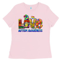 Bubblegum Pink autism awareness love Ladies Tee - BarkalooDesign