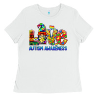 White autism awareness love Ladies Tee - BarkalooDesign