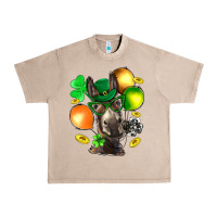 French Oak St. Patricks Clovers With Donkey Urban Heavy Tee - BundleAndBundleShop