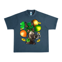 Midnight Navy St. Patricks Clovers With Donkey Urban Heavy Tee - BundleAndBundleShop