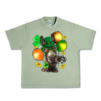 Oil Green St. Patricks Clovers With Donkey Urban Heavy Tee - BundleAndBundleShop