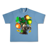 Pebble Blue St. Patricks Clovers With Donkey Urban Heavy Tee - BundleAndBundleShop