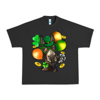 Pigment Black St. Patricks Clovers With Donkey Urban Heavy Tee - BundleAndBundleShop