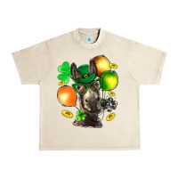 Sandshell St. Patricks Clovers With Donkey Urban Heavy Tee - BundleAndBundleShop