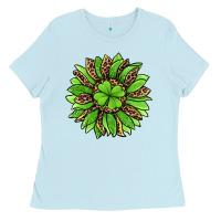 Baby Blue lucky leopard st patricks sunflower Ladies Tee - Jasminsmagicworld