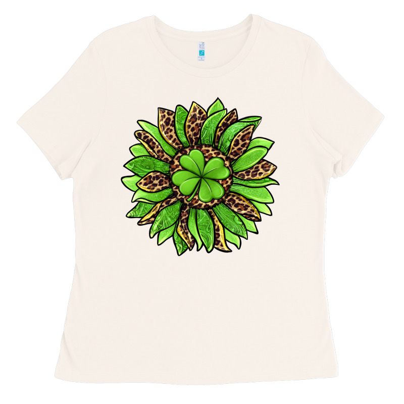 Lucky Leopard St Patricks Sunflower Ladies Tee by Jasminsmagicworld | Teevron