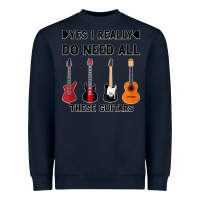Navy Yes I Really Do Need All These Guitars Heavyweight Sweatshirt - Bettercallsaul