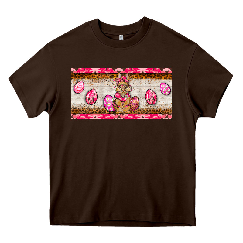 Pink Camouflage Egg Hunter Bunny   License Plate Heavy Core Tee by BarkalooDesign | Teevron