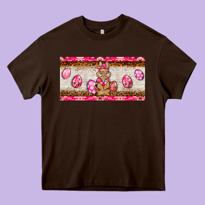 Pink Camouflage Egg Hunter Bunny   License Plate Heavy Core Tee Designed By Barkaloodesign