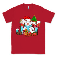 Red joy christmas with snowman bbs Classic Tee - BundleAndBundleShop